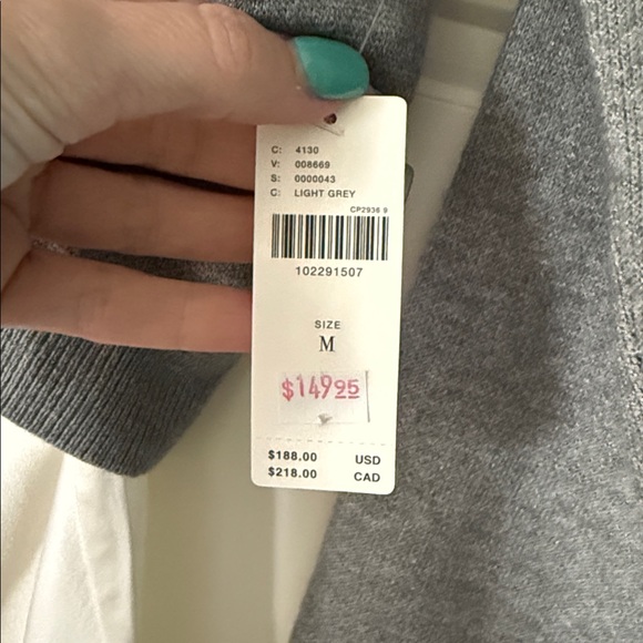 Anthropologie Gray Sweater with Cream Swan Graphic twofer dress midi new M - Picture 7 of 7